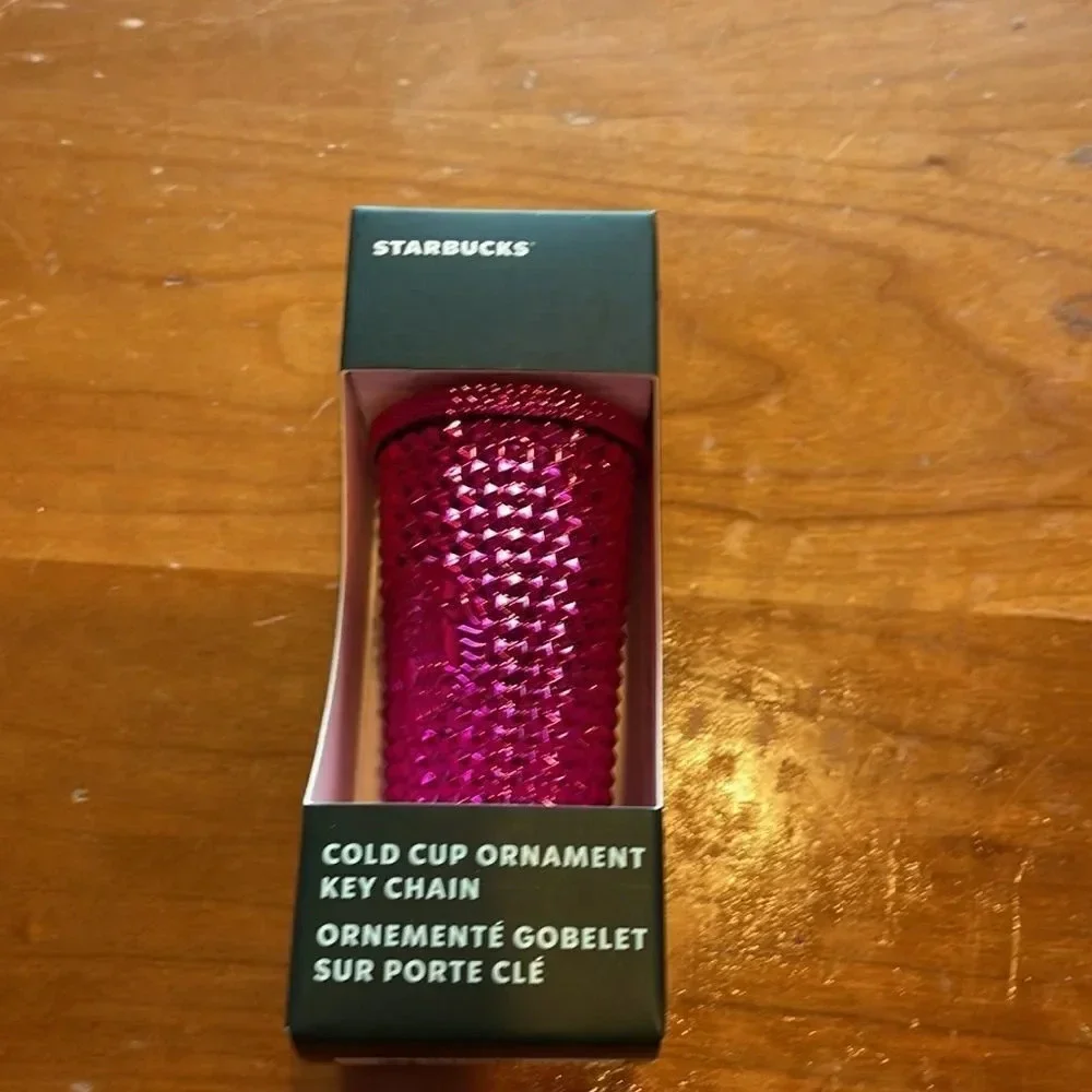 Nwt Starbucks pink cold cup ornament key chain